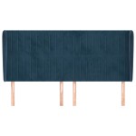 vidaXL Tăblie pat cu urechi albastru închis 203x23x118/128 cm catifea vidaXL Tăblie pat cu urechi albastru închis 203x23x118/128 cm catifea