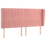 vidaXL Tăblie de pat cu aripioare, roz, 203x23x118/128 cm, catifea