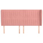 vidaXL Tăblie de pat cu aripioare, roz, 203x23x118/128 cm, catifea