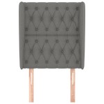 vidaXL Tăblie de pat cu aripioare gri închis 83x23x118/128 cm textil