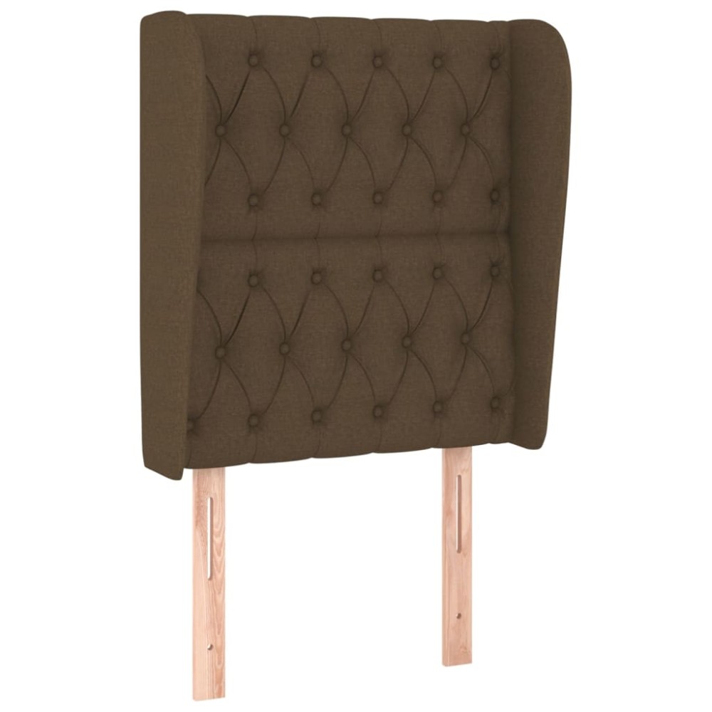 vidaXL Tăblie de pat cu aripioare maro închis 83x23x118/128 cm textil