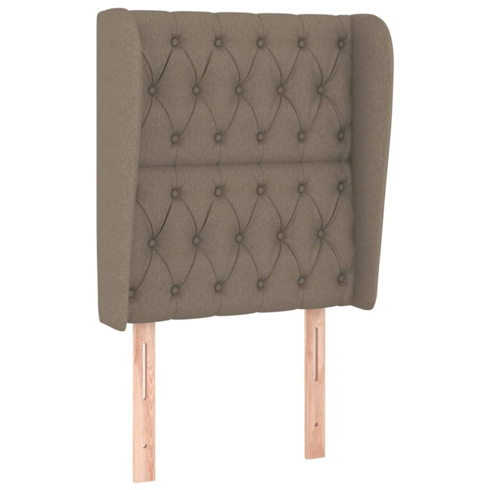 vidaXL Tăblie de pat cu aripioare gri taupe 83x23x118/128 cm textil