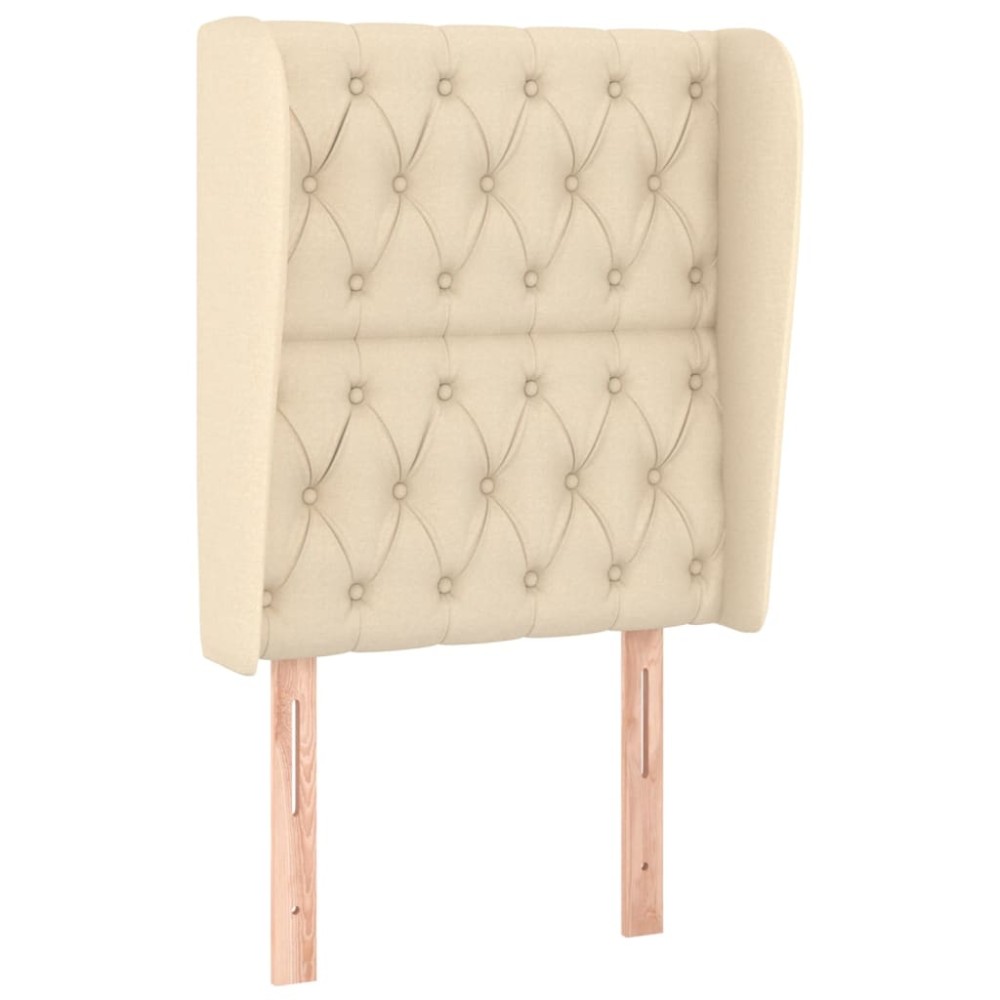 vidaXL Tăblie de pat cu aripioare, crem, 83x23x118/128 cm, textil