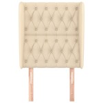 vidaXL Tăblie de pat cu aripioare, crem, 83x23x118/128 cm, textil