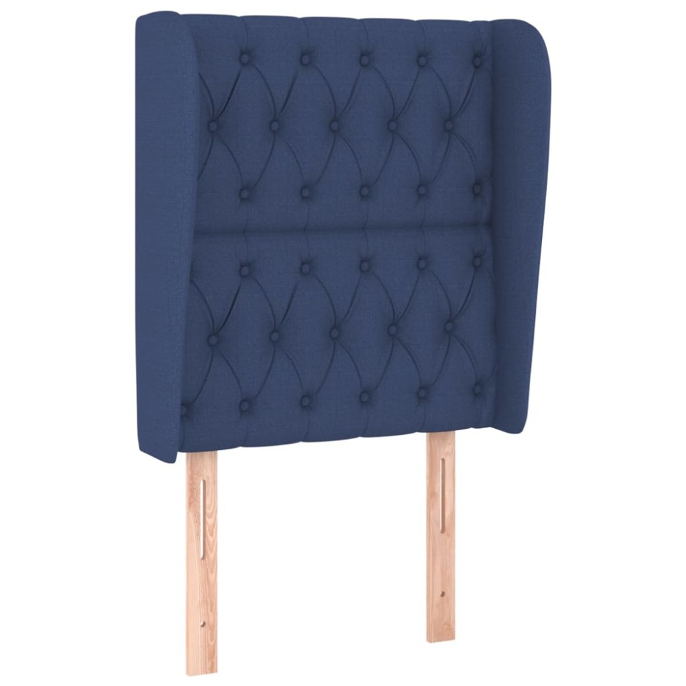 vidaXL Tăblie de pat cu aripioare, albastru, 83x23x118/128 cm, textil