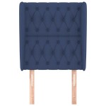 vidaXL Tăblie de pat cu aripioare, albastru, 83x23x118/128 cm, textil