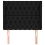 vidaXL Tăblie de pat cu aripioare, negru, 93x23x118/128 cm, textil