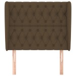 vidaXL Tăblie de pat cu aripioare maro închis 93x23x118/128 cm textil