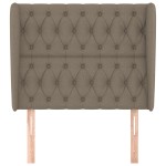 vidaXL Tăblie de pat cu aripioare gri taupe 93x23x118/128 cm textil