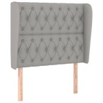 vidaXL Tăblie de pat cu aripioare gri deschis 103x23x118/128 cm textil