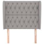 vidaXL Tăblie de pat cu aripioare gri deschis 103x23x118/128 cm textil