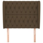 vidaXL Tăblie de pat cu aripioare maro închis 103x23x118/128 cm textil
