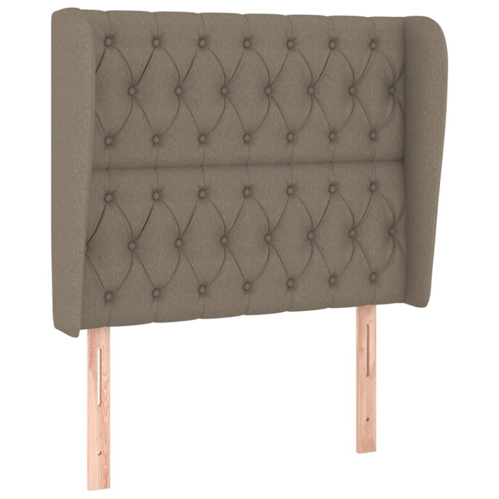 vidaXL Tăblie de pat cu aripioare gri taupe 103x23x118/128 cm textil