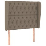 vidaXL Tăblie de pat cu aripioare gri taupe 103x23x118/128 cm textil