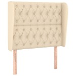 vidaXL Tăblie de pat cu aripioare, crem, 103x23x118/128 cm, textil