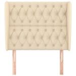 vidaXL Tăblie de pat cu aripioare, crem, 103x23x118/128 cm, textil
