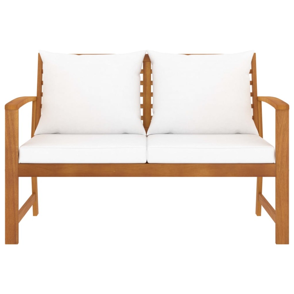 vidaXL Bancă de grădină, 120 cm, crem, lemn masiv de acacia