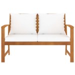 vidaXL Bancă de grădină, 120 cm, crem, lemn masiv de acacia