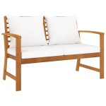 vidaXL Bancă de grădină, 120 cm, crem, lemn masiv de acacia
