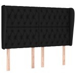 vidaXL Tăblie de pat cu aripioare, negru, 147x23x118/128 cm, textil