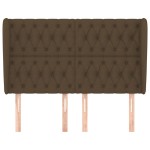 vidaXL Tăblie de pat cu aripioare maro închis 147x23x118/128 cm textil