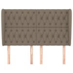 vidaXL Tăblie de pat cu aripioare gri taupe 147x23x118/128 cm textil