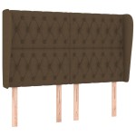 vidaXL Tăblie de pat cu aripioare maro închis 163x23x118/128 cm textil