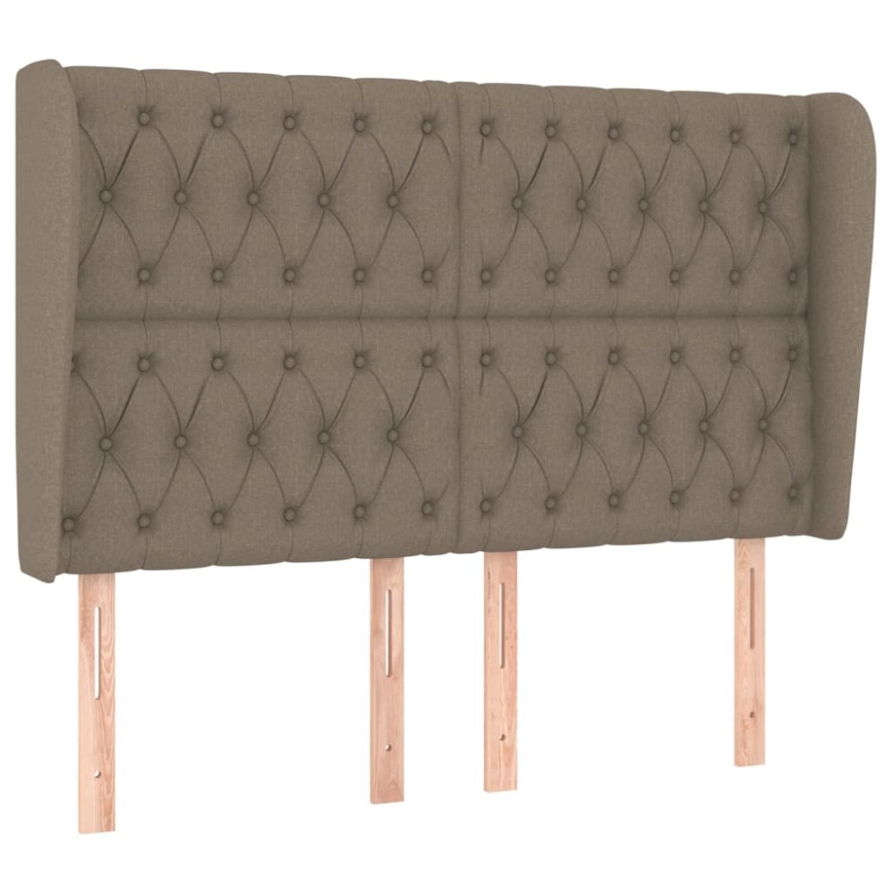 vidaXL Tăblie de pat cu aripioare gri taupe 163x23x118/128 cm textil