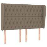 vidaXL Tăblie de pat cu aripioare gri taupe 163x23x118/128 cm textil