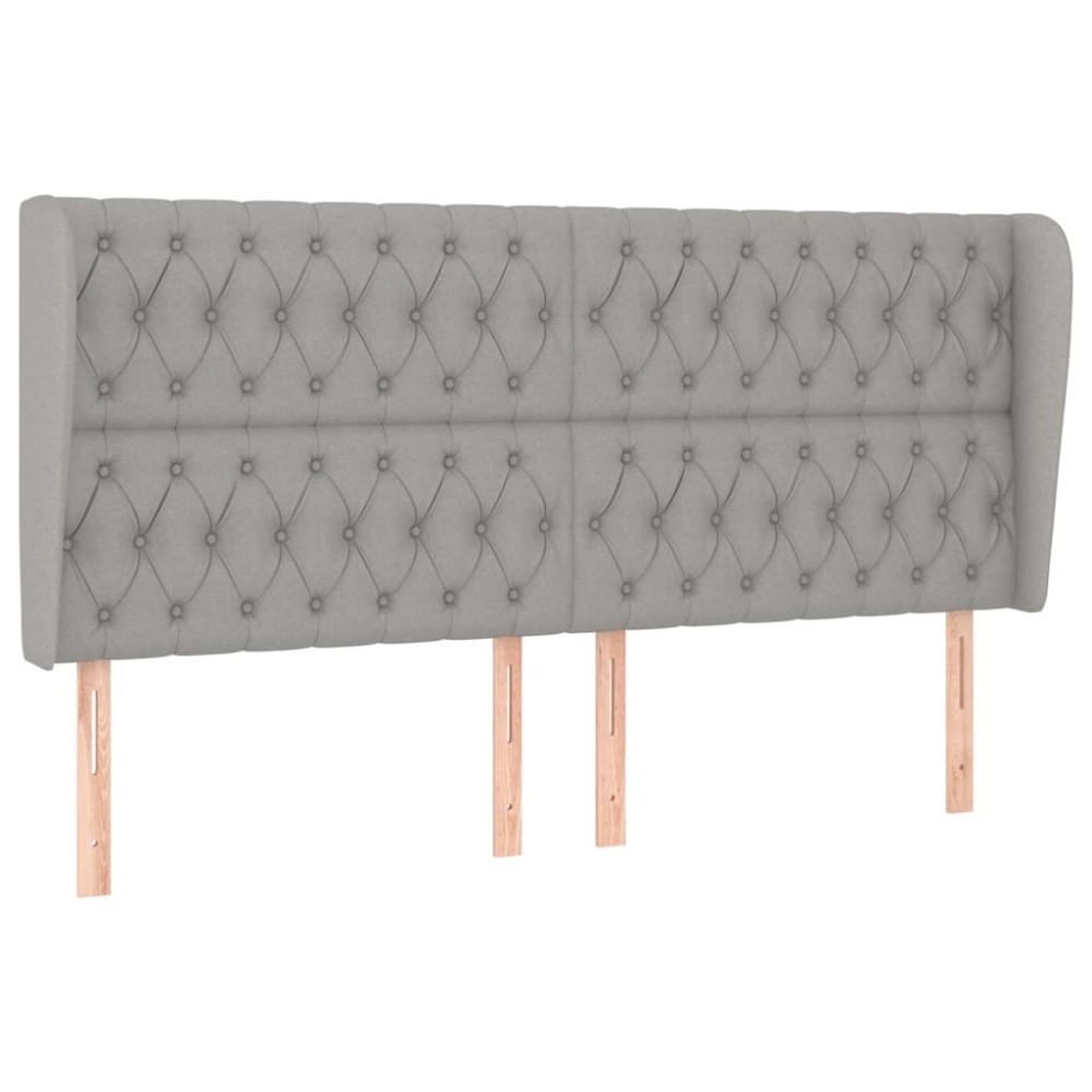 vidaXL Tăblie de pat cu aripioare gri deschis 183x23x118/128 cm textil