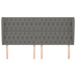 vidaXL Tăblie de pat cu aripioare gri închis 183x23x118/128 cm textil vidaXL Tăblie de pat cu aripioare gri închis 183x23x118/128 cm textil