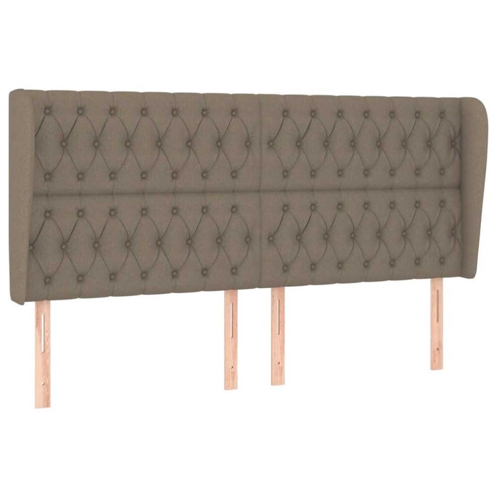 vidaXL Tăblie de pat cu aripioare gri taupe 183x23x118/128 cm textil