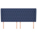 vidaXL Tăblie de pat cu aripioare, albastru, 183x23x118/128 cm, textil
