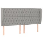 vidaXL Tăblie de pat cu aripioare gri deschis 203x23x118/128 cm textil