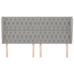 vidaXL Tăblie de pat cu aripioare gri deschis 203x23x118/128 cm textil