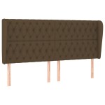 vidaXL Tăblie de pat cu aripioare maro închis 203x23x118/128 cm textil