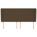 vidaXL Tăblie de pat cu aripioare maro închis 203x23x118/128 cm textil
