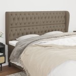 vidaXL Tăblie de pat cu aripioare gri taupe 203x23x118/128 cm textil