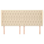vidaXL Tăblie de pat cu aripioare, crem, 203x23x118/128 cm, textil