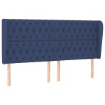 vidaXL Tăblie de pat cu aripioare, albastru, 203x23x118/128 cm, textil vidaXL Tăblie de pat cu aripioare, albastru, 203x23x118/128 cm, textil