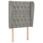 vidaXL Tăblie de pat cu aripioare gri deschis 83x23x118/128 cm catifea