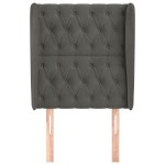 vidaXL Tăblie de pat cu aripioare gri închis 83x23x118/128 cm catifea