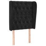 vidaXL Tăblie de pat cu aripioare, negru, 83x23x118/128 cm, catifea vidaXL Tăblie de pat cu aripioare, negru, 83x23x118/128 cm, catifea