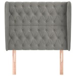 vidaXL Tăblie de pat cu aripioare gri deschis 93x23x118/128 cm catifea