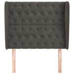 vidaXL Tăblie de pat cu aripioare gri închis 93x23x118/128 cm catifea