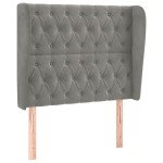 vidaXL Tăblie de pat cu aripioare gri deschis 103x23x118/128cm catifea vidaXL Tăblie de pat cu aripioare gri deschis 103x23x118/128cm catifea