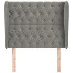 vidaXL Tăblie de pat cu aripioare gri deschis 103x23x118/128cm catifea vidaXL Tăblie de pat cu aripioare gri deschis 103x23x118/128cm catifea