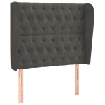 vidaXL Tăblie de pat cu aripioare gri închis 103x23x118/128 cm catifea