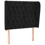 vidaXL Tăblie de pat cu aripioare, negru, 103x23x118/128 cm, catifea