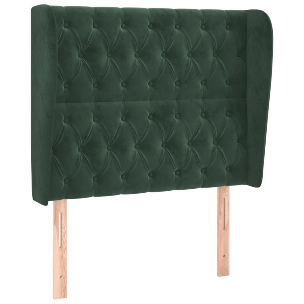 vidaXL Tăblie pat cu aripioare verde închis 103x23x118/128 cm catifea